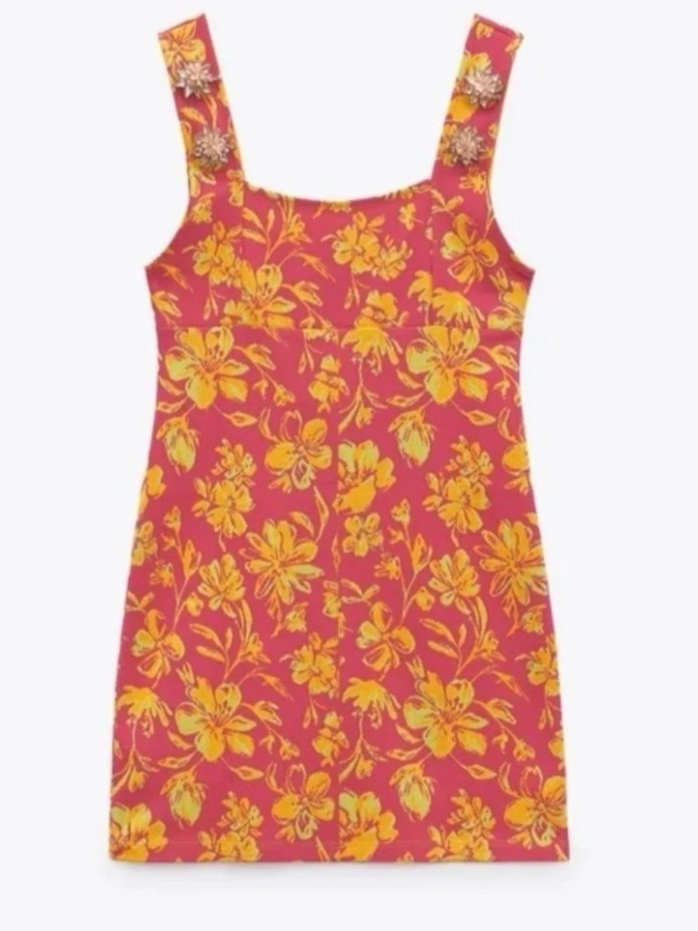 Zara Pink Dress with Yellow Floral Print - Picture 2 of 9